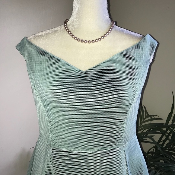 Mustard Seed Optical Illusion Overlay Skater Dress - Picture 2 of 7